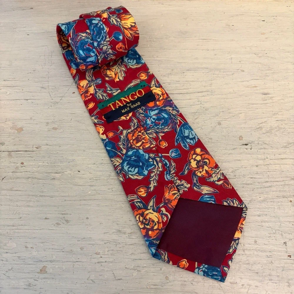 Tango by Max‎ Raab Floral Print Tie Good Condition